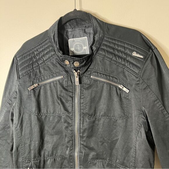 Chevignon Women’s Vintage Black Full Zip Biker Motorcycle Jacket Extra Large - Picture 4 of 11